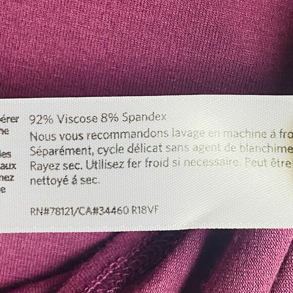 Eileen Fisher Purple Knit Dress Viscose Women XS Short Sleeve Curved Hem Casual - Picture 11 of 11